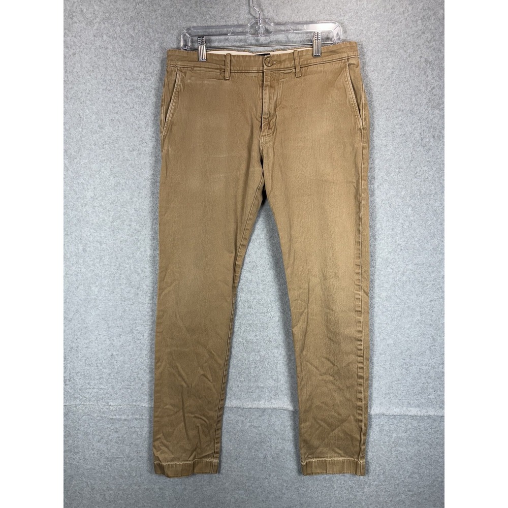 J Crew‎ Pants Mens 32x32 Khaki Tan 484 Slim Stretch Chino Casual Classic Style